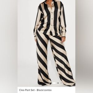 Fashion Nova CLEO PANT SET - Black/Combo Women's Size XS